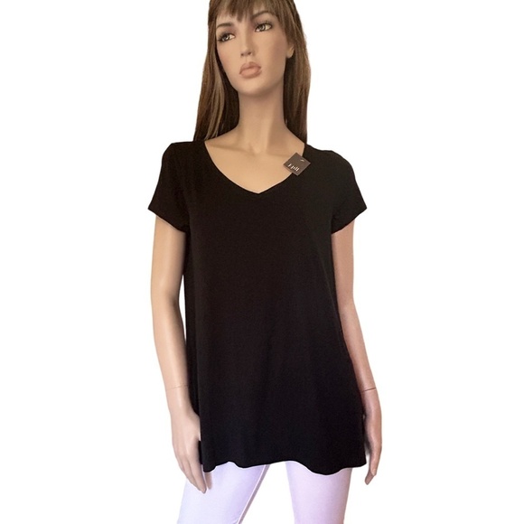J. Jill Elliptical Tee Tank T Shirt Pima Cotton Short Sleeve V-Neck Relaxed Fit - Picture 6 of 15
